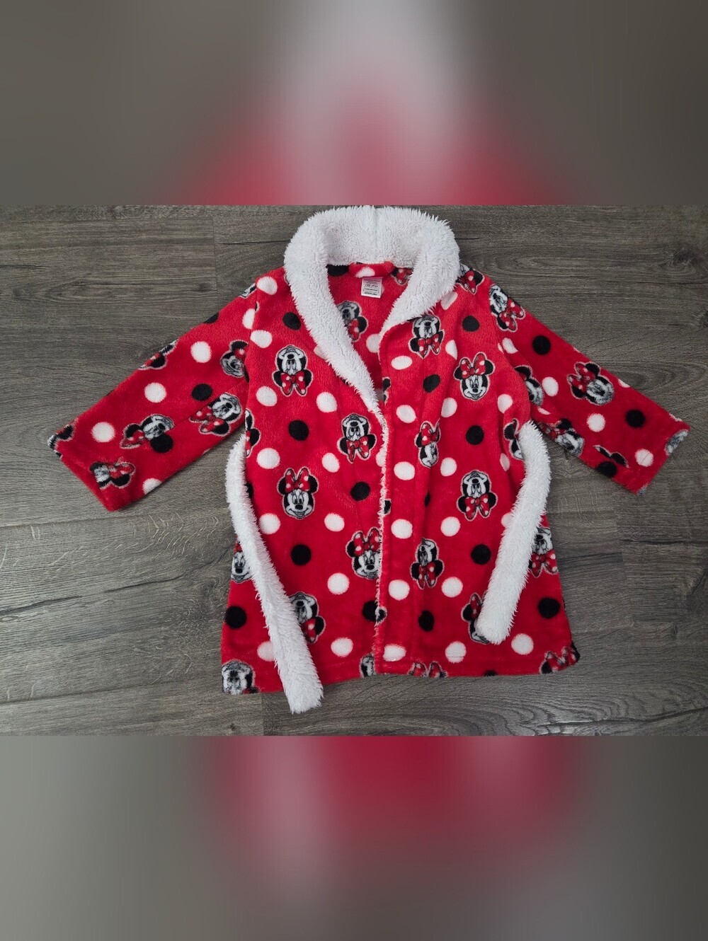 Minnie Mouse Red & White Kids Robe Size 2t/3t